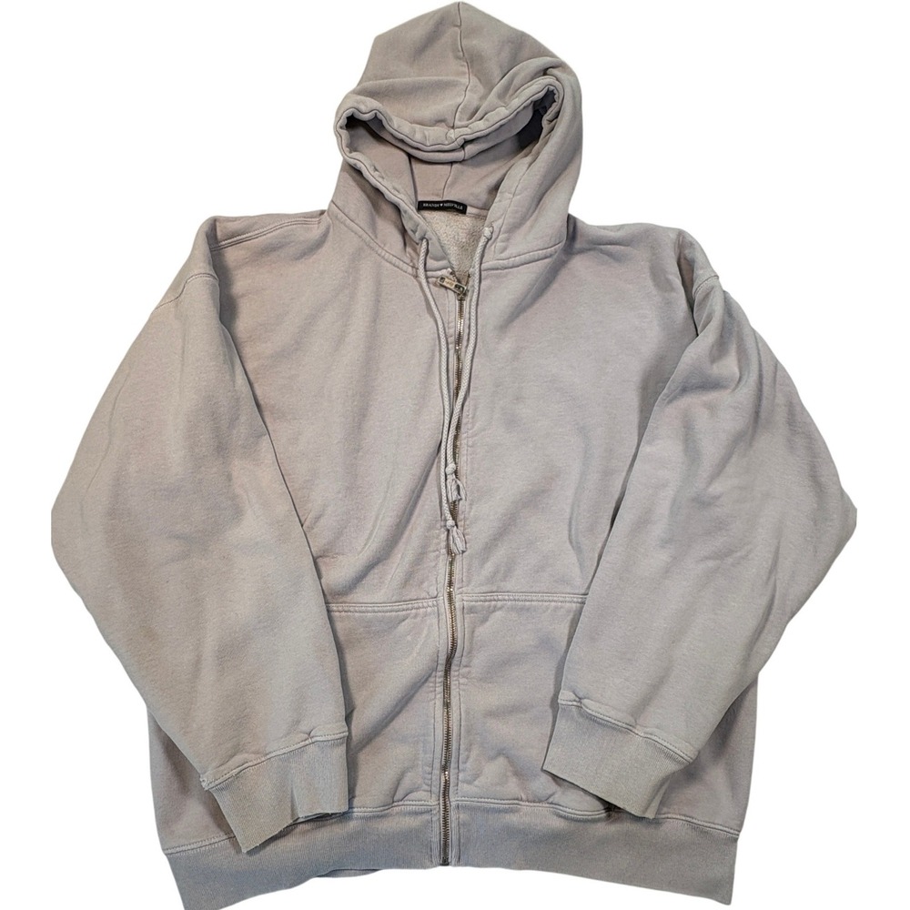 Brandy Melville Oversized Zip Up Hoodie Lavender Grey MDA110Z-Z194 One Size